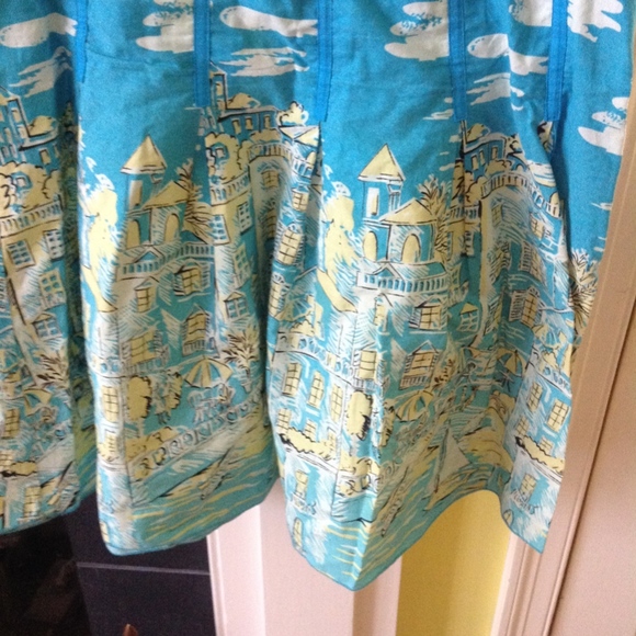 Kenzie Turquoise Skirt Ribbon Side Tie - Sz 6 - Picture 2 of 8